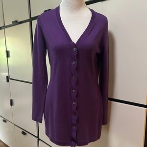 Beautiful Purple Button-Up Cardigan boyfriend sweater